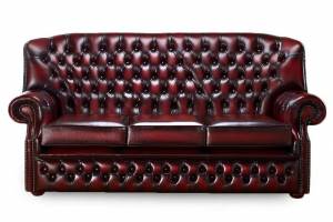 Кожаный диван Vermont трехместный без механизма, цвет 10#