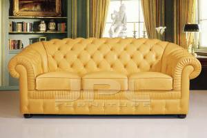 Кожаный диван В-285 трехместный без механизма