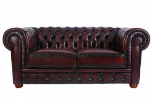 Кожаный диван Chester двухместный без механизма, цвет 10#