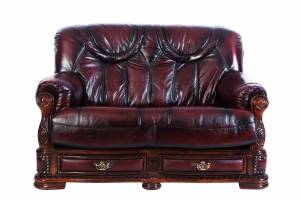 Кожаный диван Oakman двухместный, цвет 10#