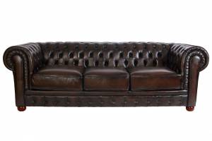 Кожаный диван Chester трехместный без механизма, цвет 08#