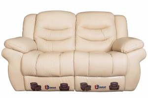8001 Кожаный диван с механизмом- реклайнер двухместный, цвет 17#